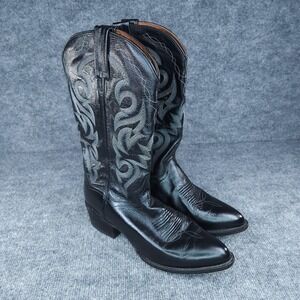 Dan Post Cowboy Boots Mens Size 9 D Black Leather Western Pointed Toe DP 2110